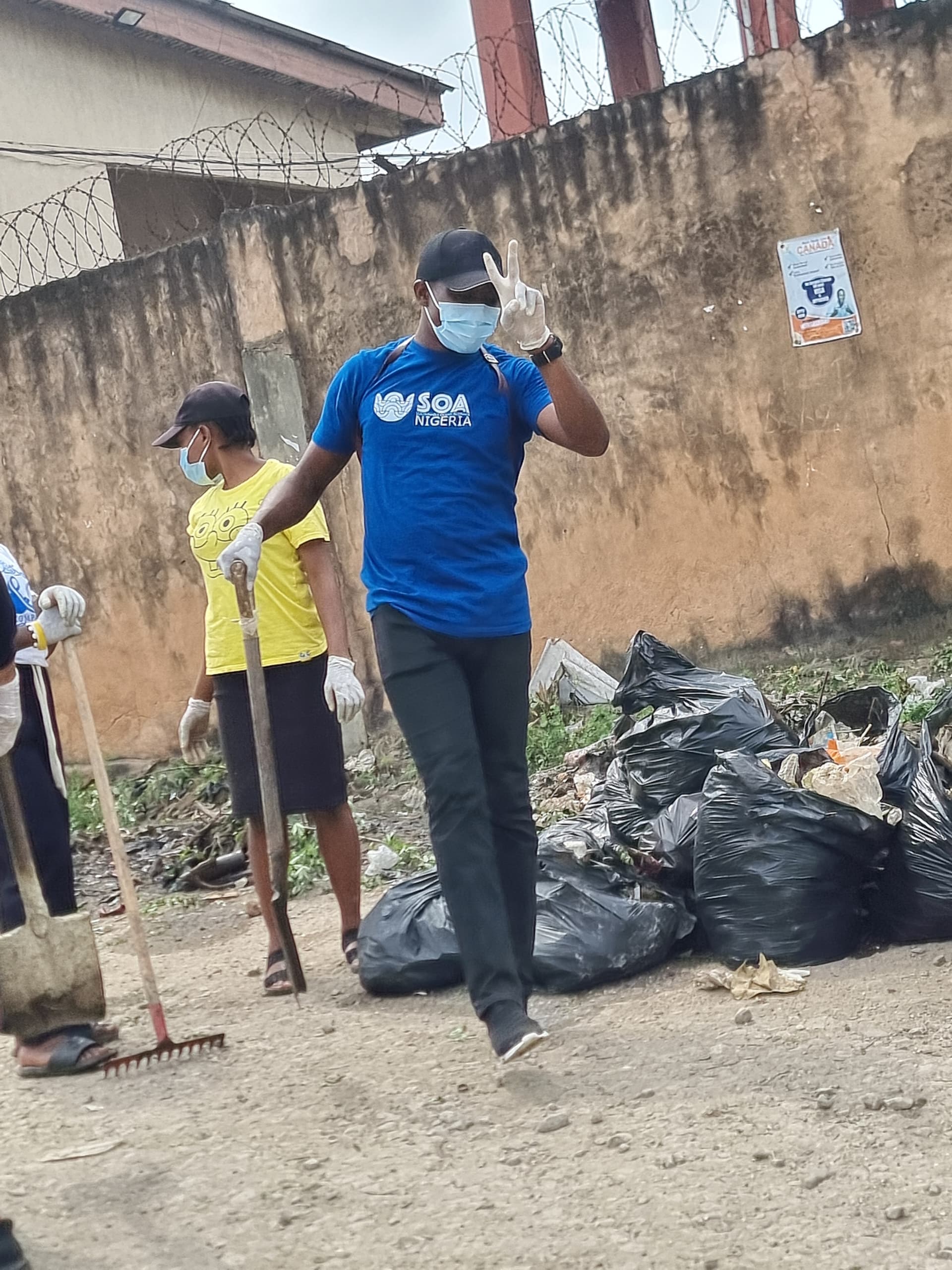 Community beach cleanup in action