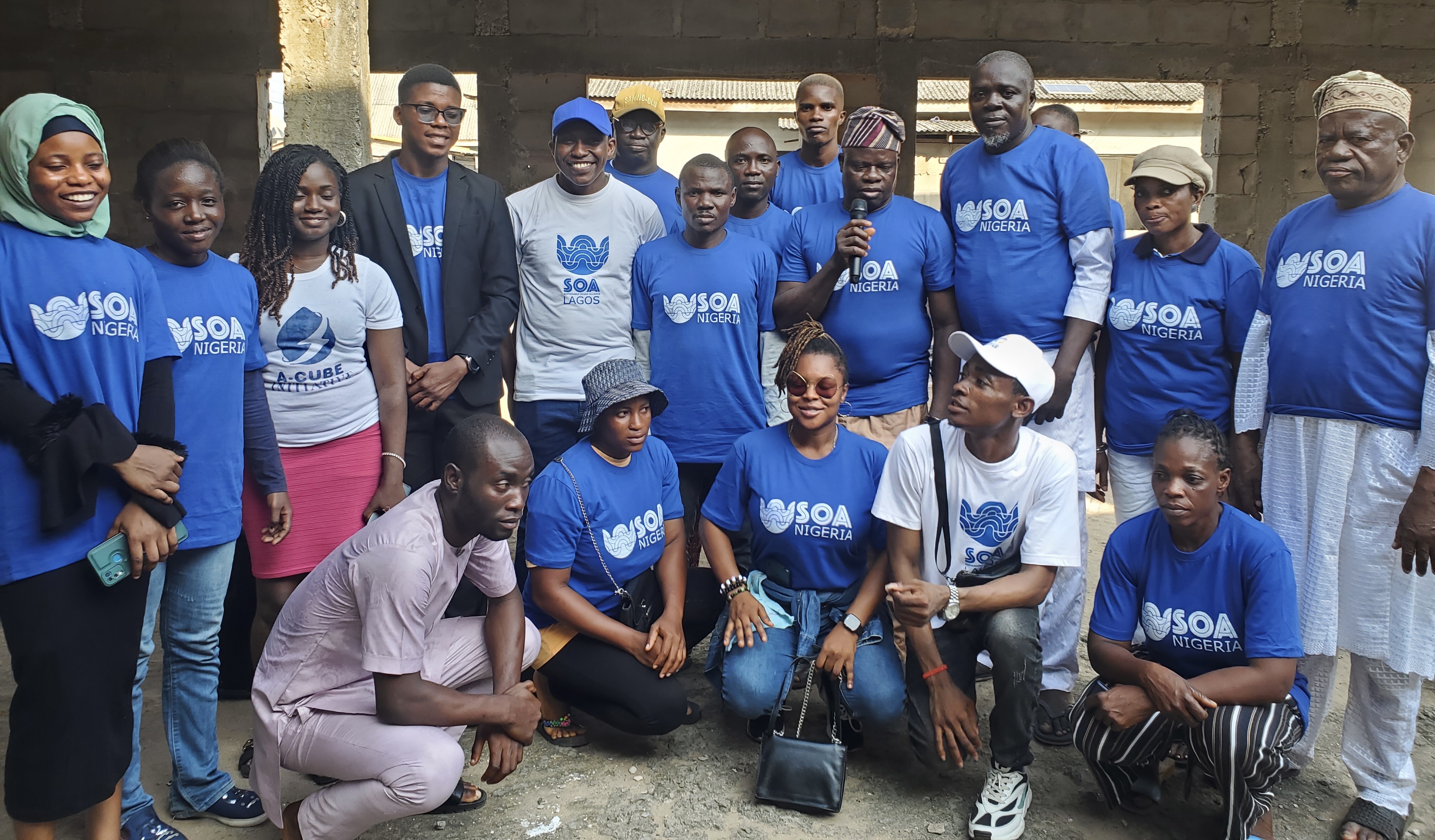 SOA Nigeria cleanup team on the shoreline